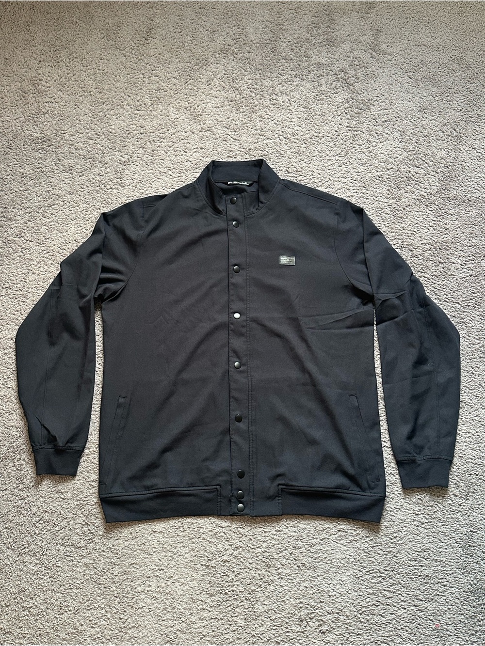 Travis Mathew Black Snap-Front Bomber Jacket XL